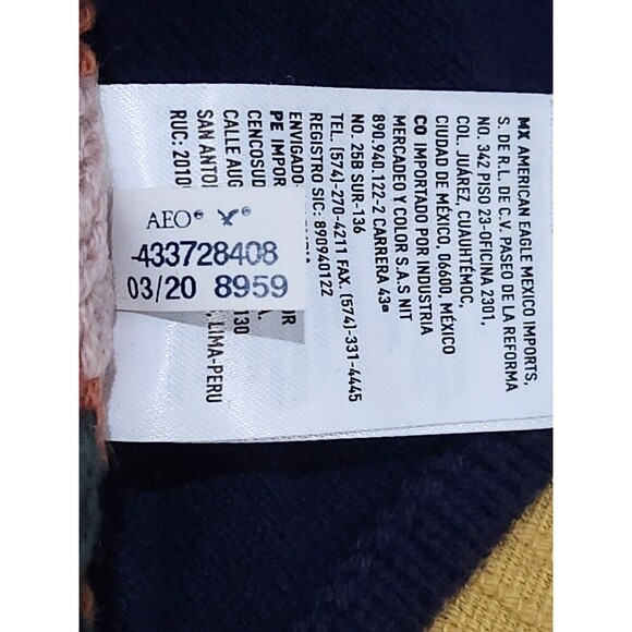 American Eagle Crochet Knit Halter Top Tie Neck SIZE XL Chevron Lined Front - Picture 10 of 10